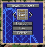 Track objects menu in the TCC map editor